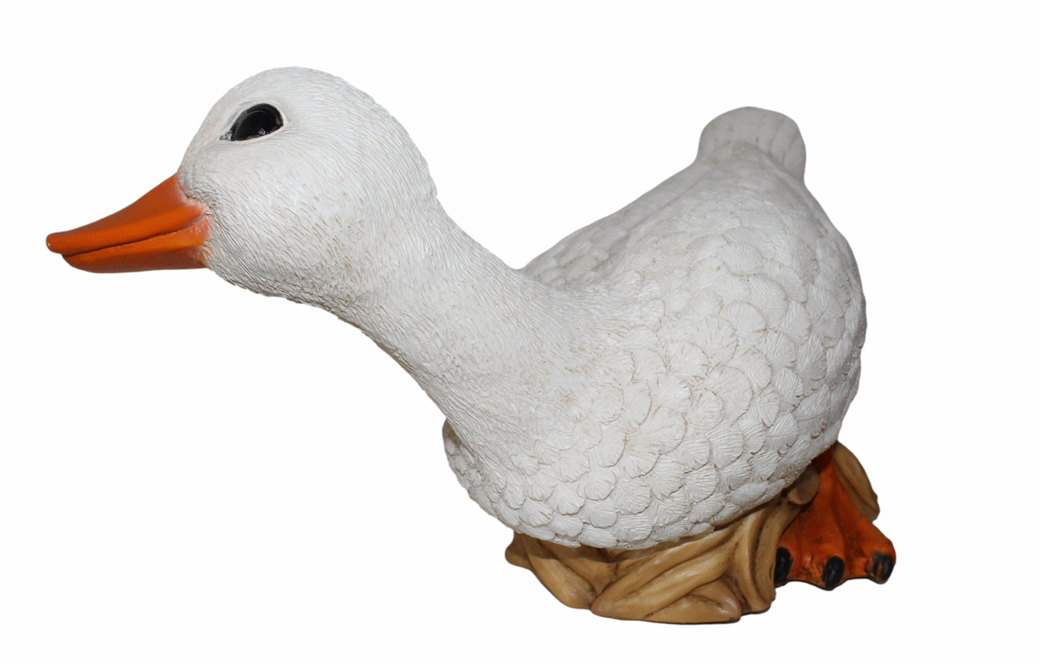 Deko Figur Gans Tierfigur weiße Gänsefigur Vogel sitzend Kollektion Castagna aus Resin B 33,5 cm
