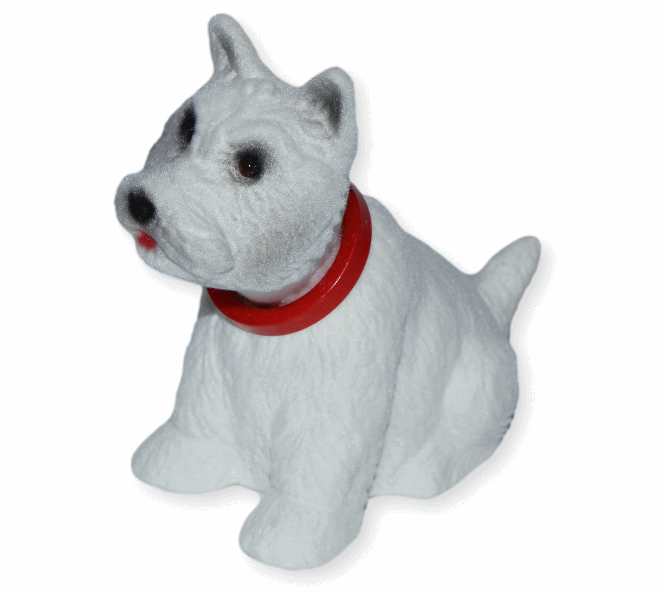 Wackel Figur West Highland White Terrier Wackelfigur H 12,5 cm weiß klein Dekofigur mit Wackelkopf