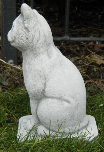 Beton Figur Katze klein sitzend Tierfigur H 24 cm Dekofigur und Gartenfigur