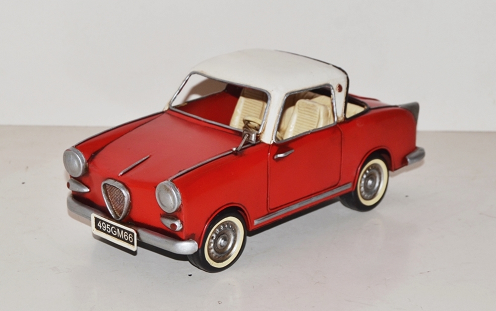 Blechauto Nostalgie Modellauto Goggo in rot Oldtimer Goggomobil TS 250 Coupe L 26 cm aus Blech