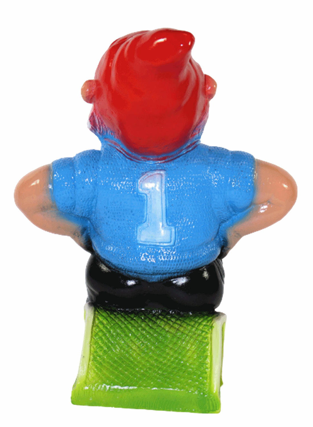 Gartenzwerg Deko Garten Figur Zwerg Fußballer stehend mit Fußball am Fuß aus Kunststoff H 30 cm