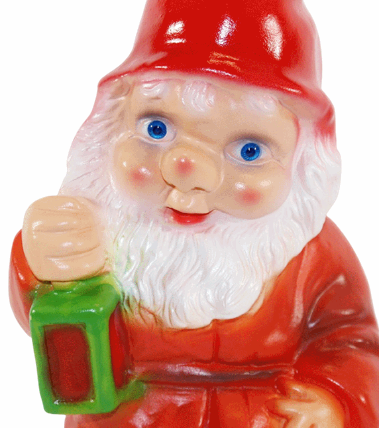 Gartenzwerg Deko Garten Figur Zwerg mit Laterne stehend aus Kunststoff Höhe 33 cm