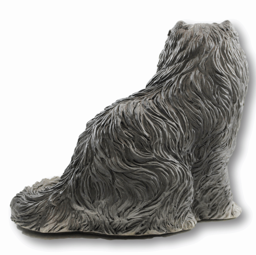 Dekofigur Persische Katze Katzenfigur Kätzchen sitzend grau Kollektion Castagna aus Resin H 24 cm