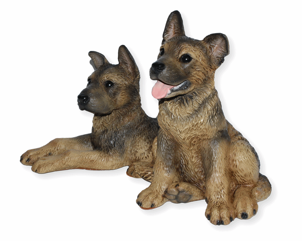 Deko Figur Wolf Welpen Jungtiere Kollektion Castagna aus Resin H 23 cm Dekofigur Tierfigur