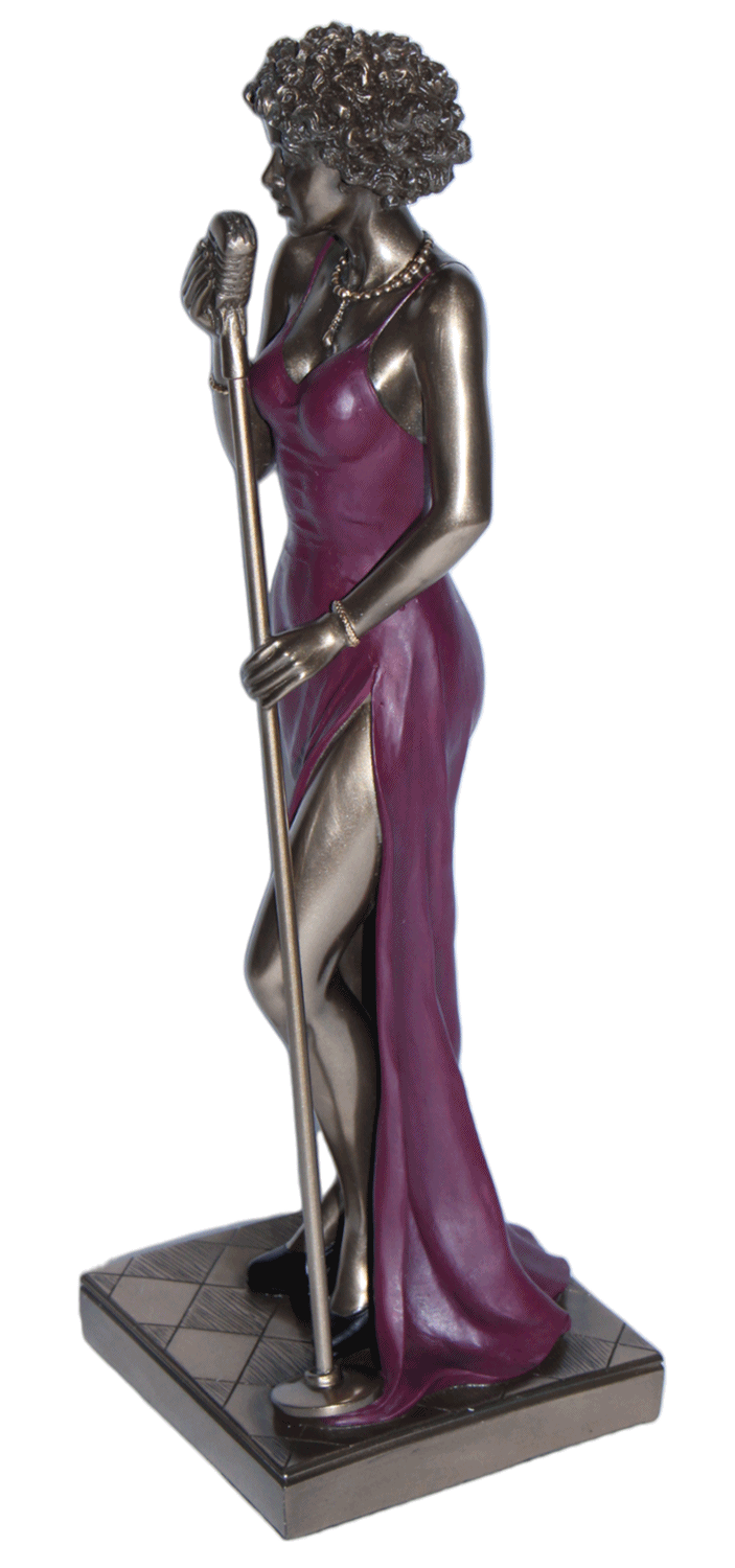 Deko Figur Jazz Musikerin Sängerin H 30 cm Jazz Band Dekofigur mit Mikrophon