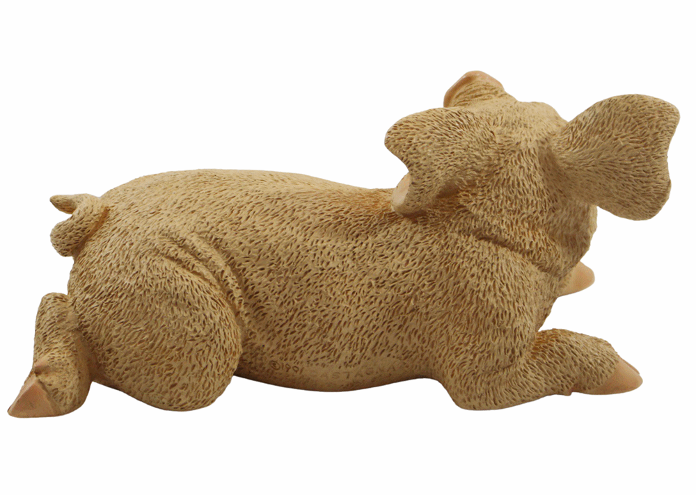 Dekofigur Tierfigur Schwein Ferkel Schweinchen liegend natur Kollektion Castagna aus Resin H 10 cm