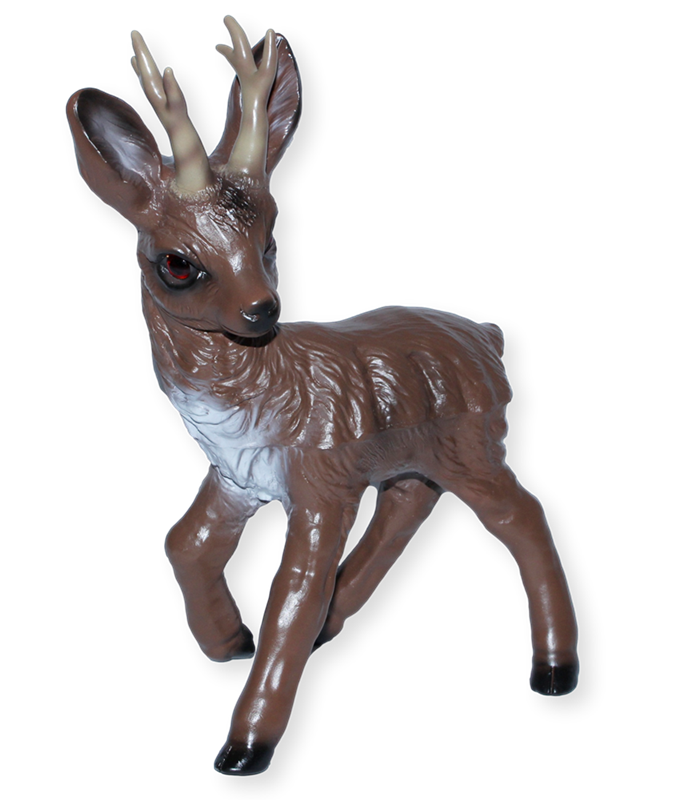 Deko Garten Figur Dekofigur Gartenfigur Tierfigur Rehbock stehend aus Kunststoff Höhe 35 cm