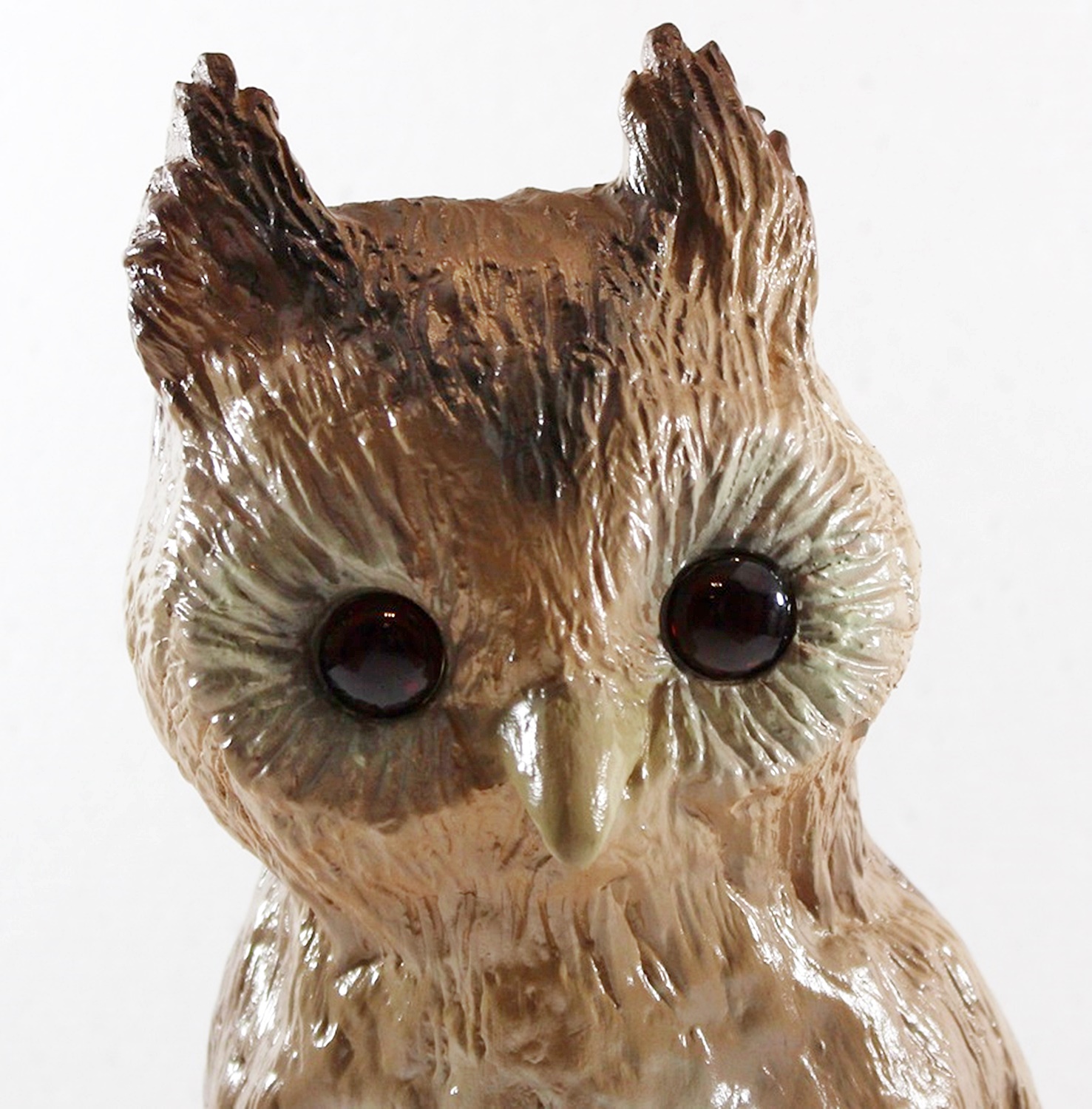 Deko Garten Figur Dekofigur Gartenfigur Tierfigur Eule sitzend auf Baumzweig aus Kunststoff H 31 cm