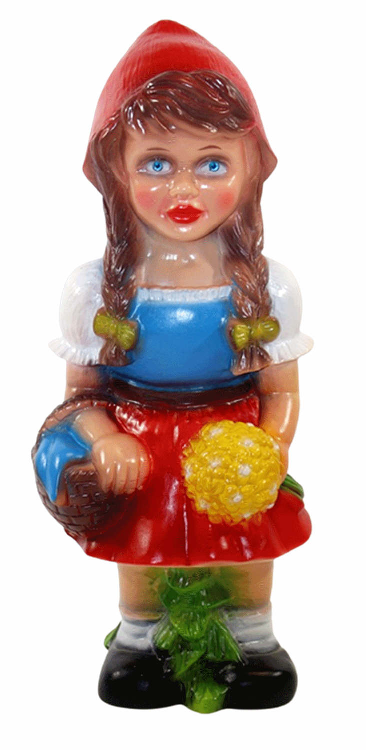 Deko Figur Rotkäppchen mit bösem Wolf Gartenfigur Märchenfigur H 31/20,5 cm stehend als Satz
