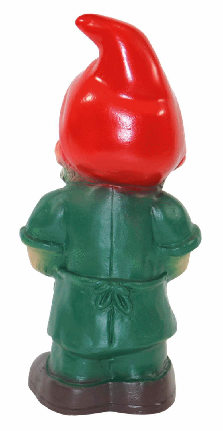 Gartenzwerg Deko Garten Figur Zwerg Tierarzt stehend mit Hund in Händen aus Kunststoff H 23 cm