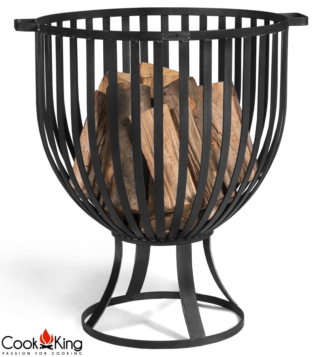 Feuerkorb "Katar" Ø 60cm Feuerstelle für den Garten aus Stahl Feuersäule als Wärmequelle oder Grill