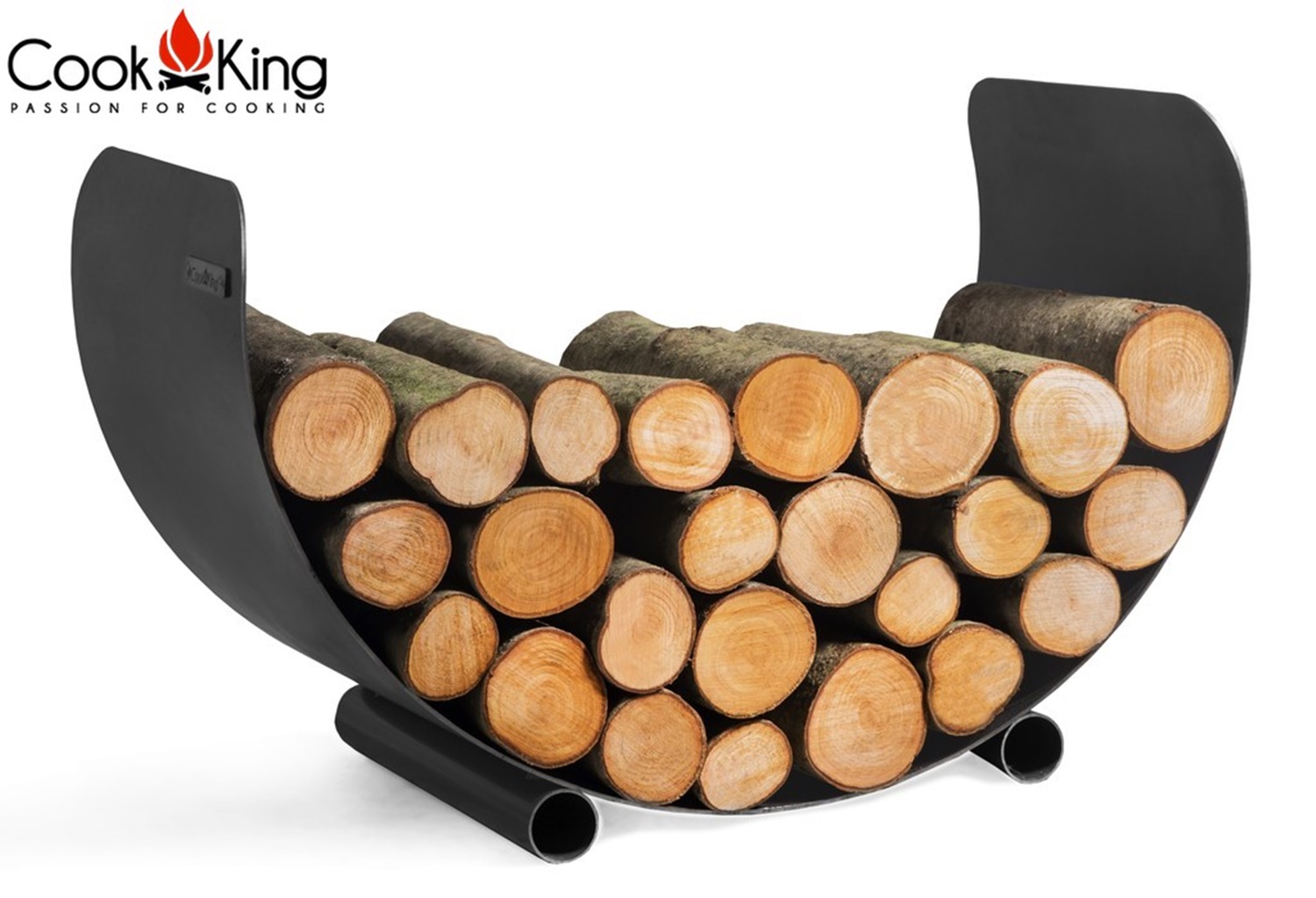 Kaminholzregal "Turyn" Breite 70 cm Holzregal für Kaminholz Kaminholzablage aus Stahl Holzkorb