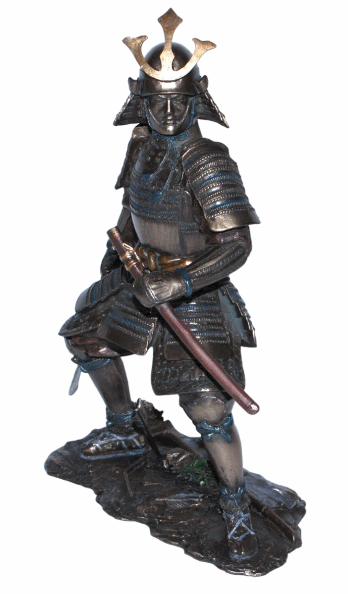 Deko Figur Samurai Art H 23 cm japanischer Krieger in Rüstung mit Schwert Figur