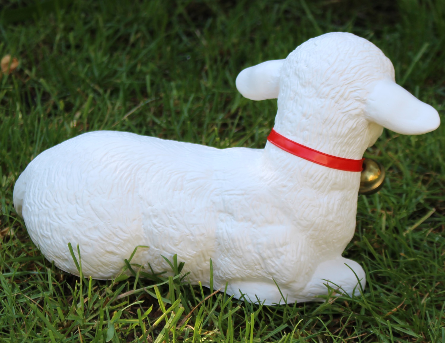 Deko Garten Figur Dekofigur Gartenfigur Tierfigur weißes Lamm Lämmlein aus Kunststoff Höhe 16 cm