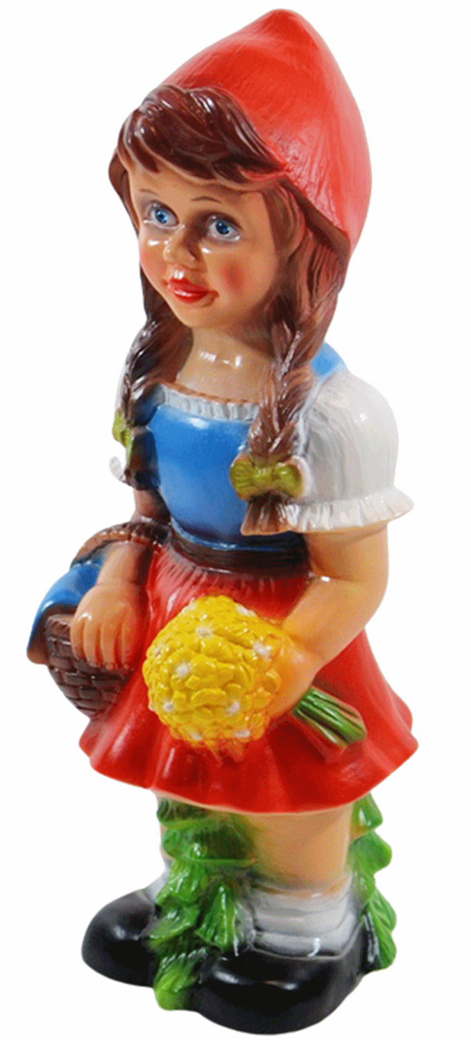 Deko Figur Rotkäppchen Gartenfigur Mädchen Märchenfigur H 31 cm stehend
