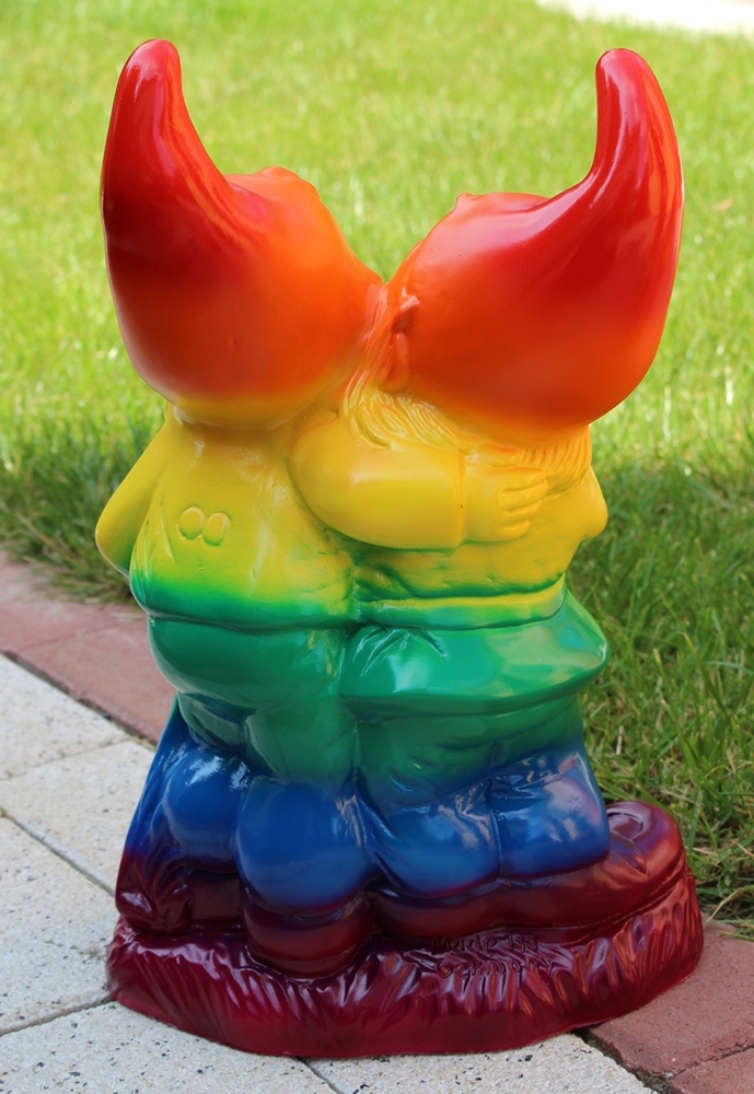 Gartenzwerg Gartenfigur Deko Zwerg Schwules Pärchen Paar Regenbogen Pride LGBTQ+ H 39 cm