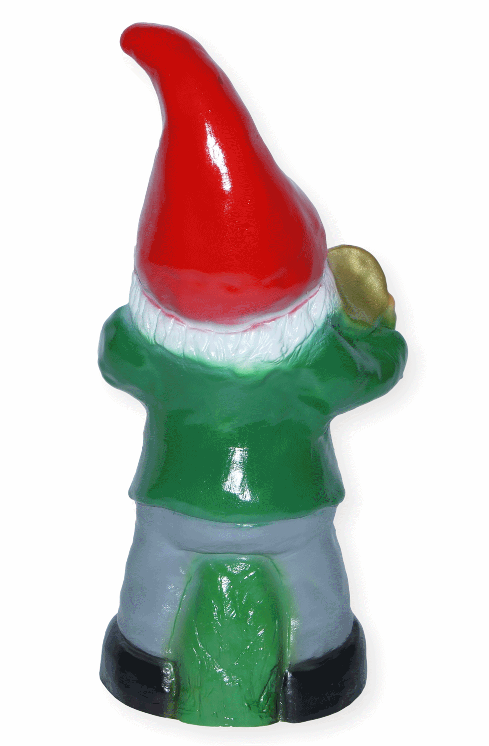 Deko Figur Zwerg H 33 cm Gartenzwerg Musiker mit Posaune stehend Gartenfigur aus Kunststoff