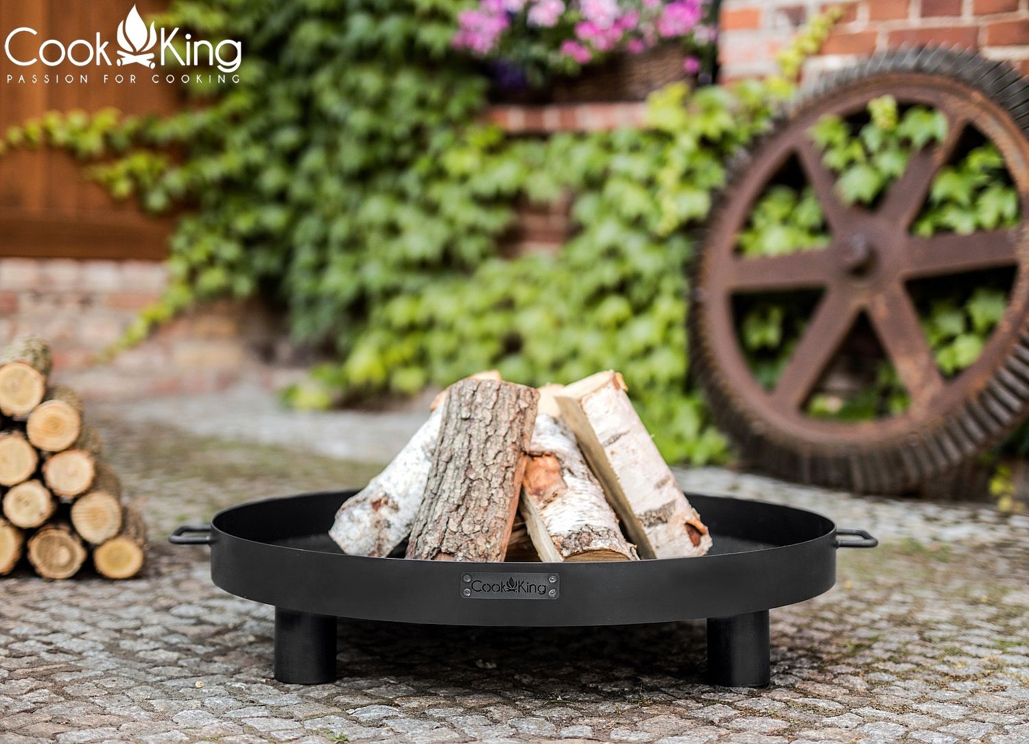 Feuerschale "Tunis" Ø 60 cm Feuerstelle für den Garten aus Stahl Feuerkorb als Wärmequelle