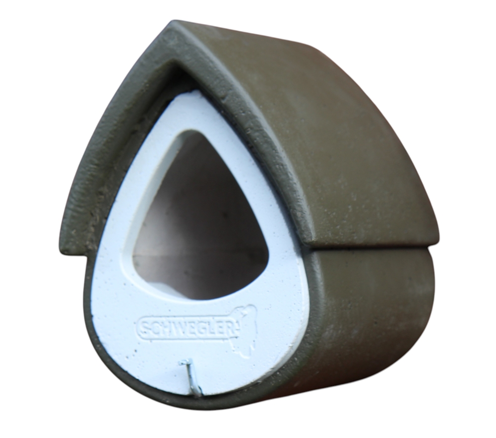 Naturschutzprodukt Nistkasten Vogelnisthöhle H 27 cm Halbhöhle 2MR zur Wandmontage grün-grau