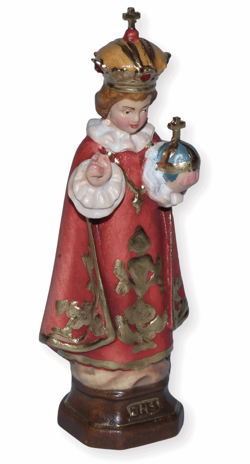 Heiligenfigur Prager Jesuskind Jesulein H 12 cm Holzfigur Holzstatue Statue aus Ahornholz