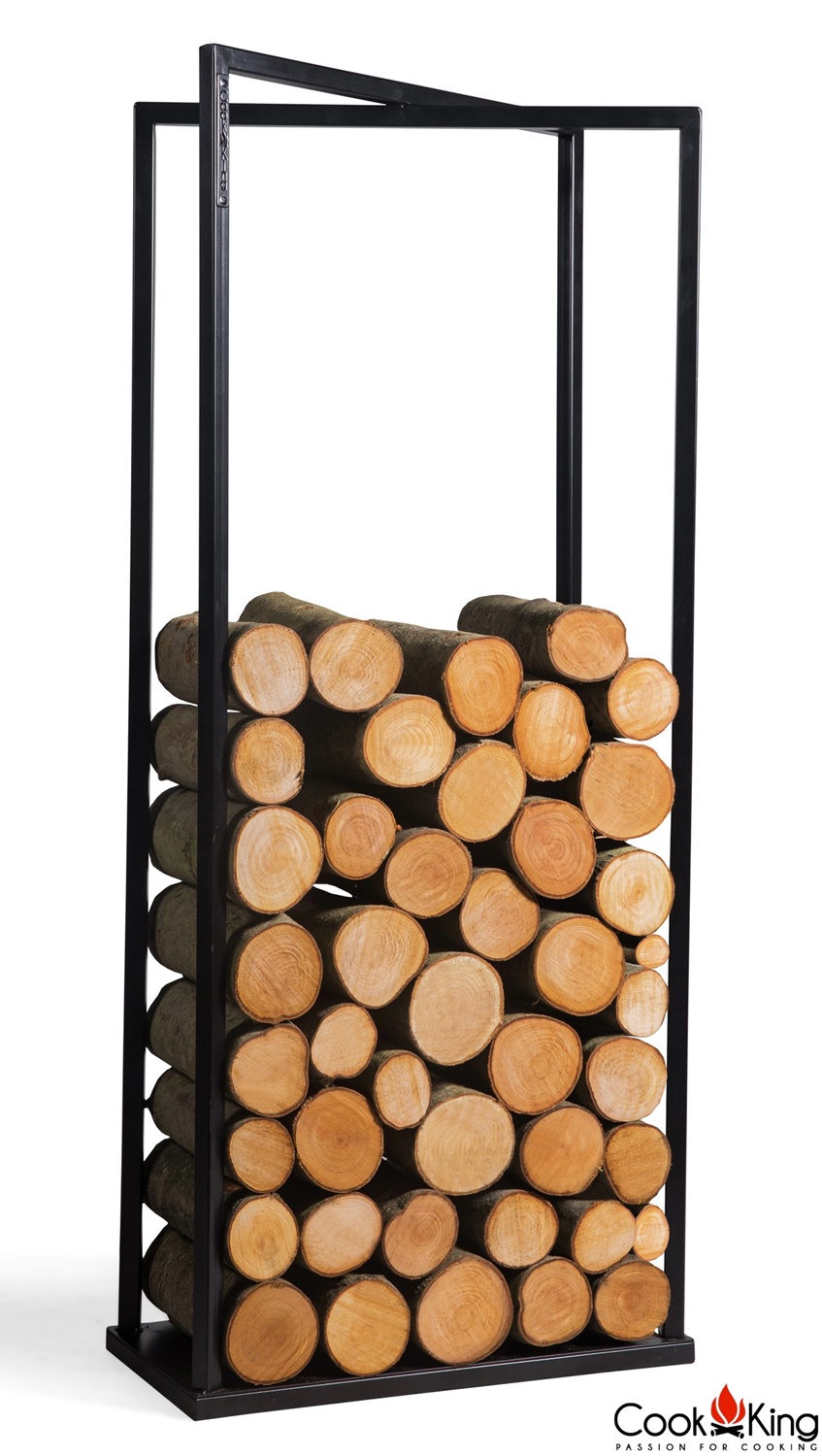 Kaminholzregal "Luis" H 120 cm Holzregal für Kaminholz Kaminholzablage aus Stahl Kaminholzständer