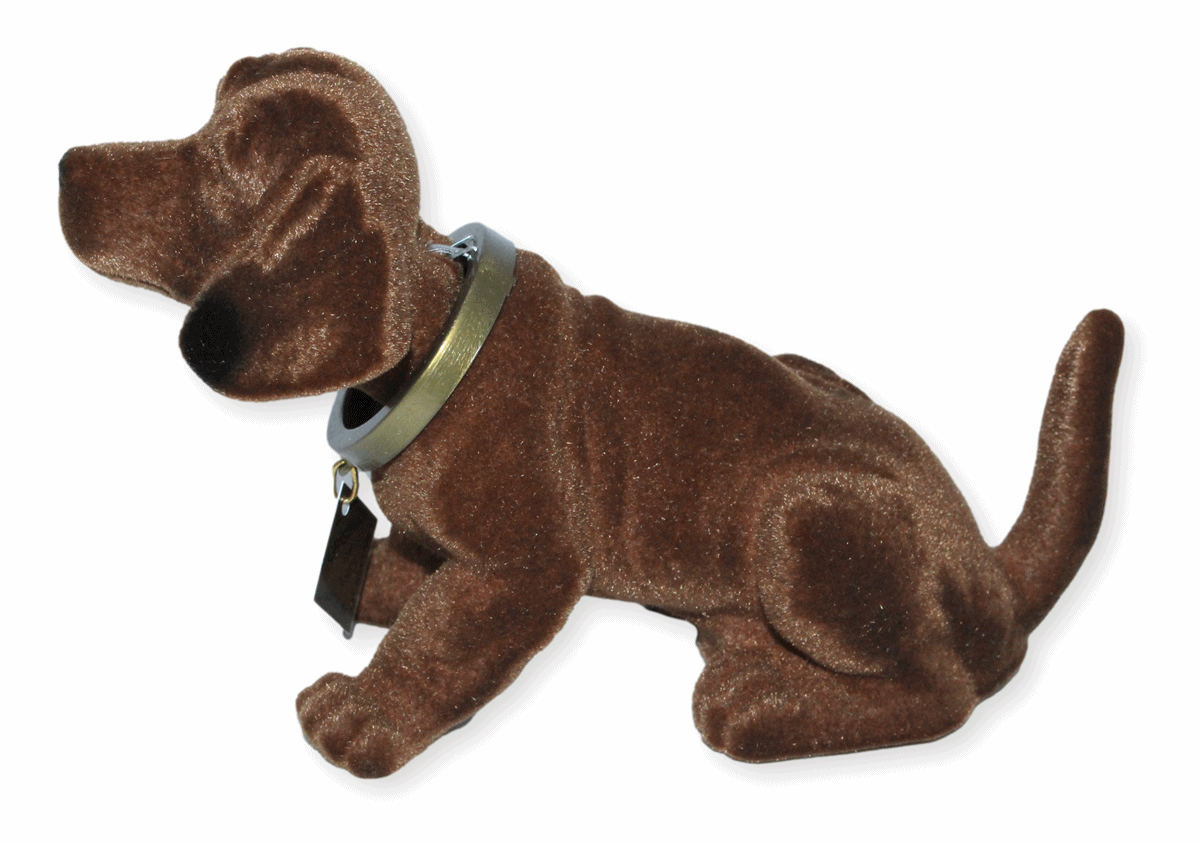 Wackel Dackel Figur Hund Dackel Wackelfigur H 10 cm klein sitzend mit Wackelkopf Original