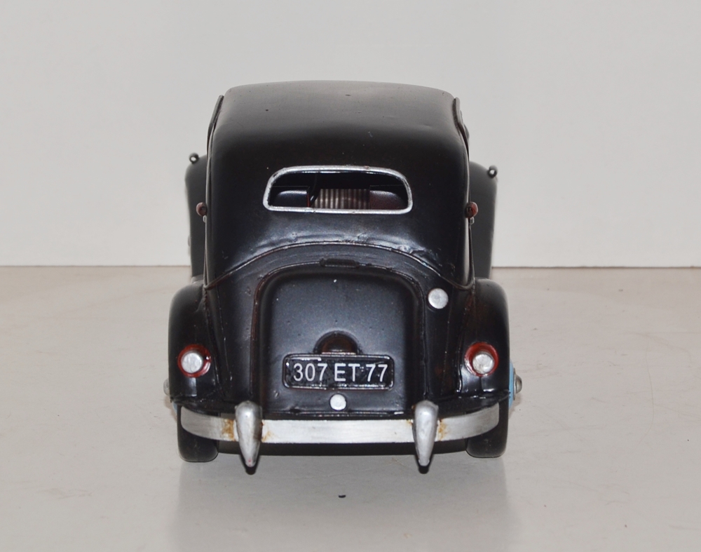 Blechauto Nostalgie Modellauto Citroën Traction Avant Limousine schwarz Oldtimer L 30 cm aus Blech