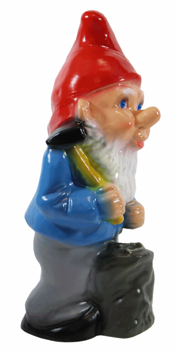 Gartenzwerg Deko Garten Figur Zwerg Schmied stehend mit Hammer in der Hand aus Kunststoff H 28 cm