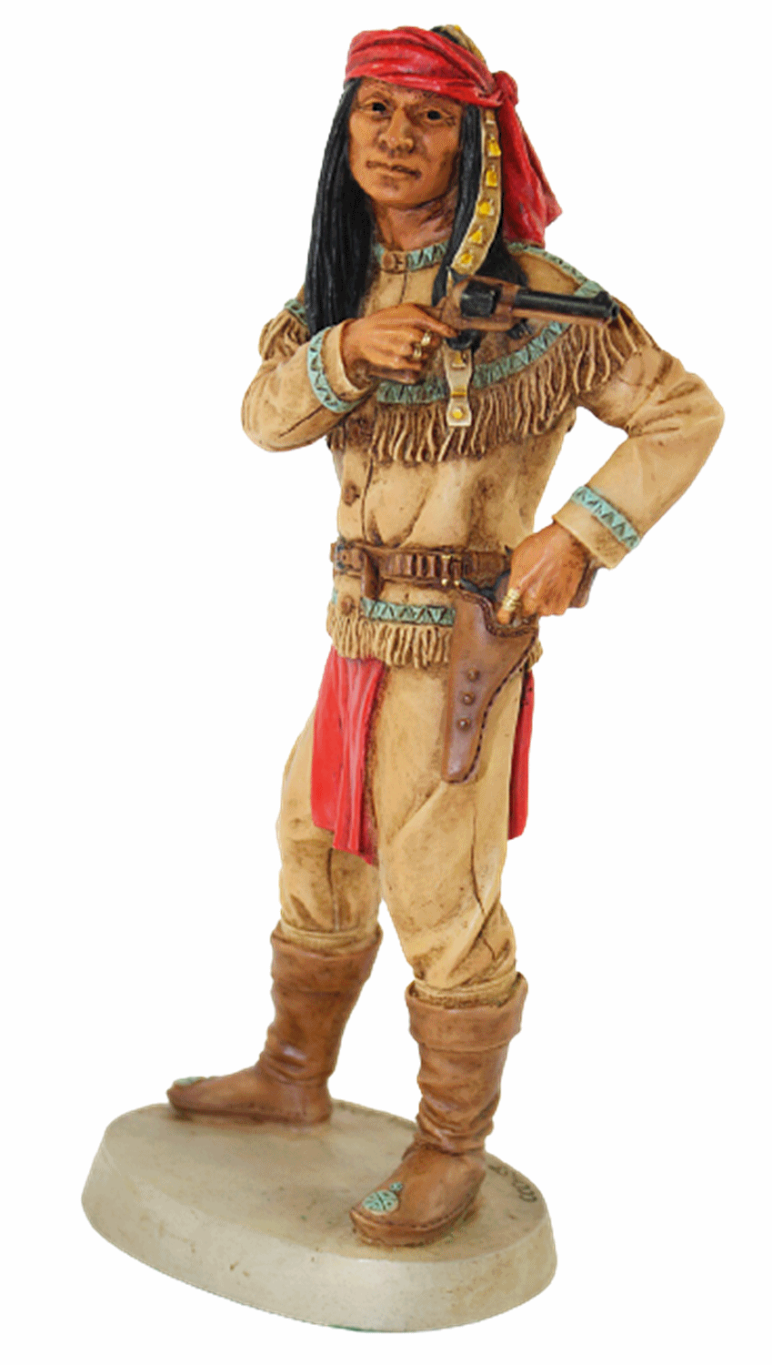 Indianerfigur Indianer Cochise Häuptling Apachen H 20 cm steh. mit Revolver Castagna Limited Edition