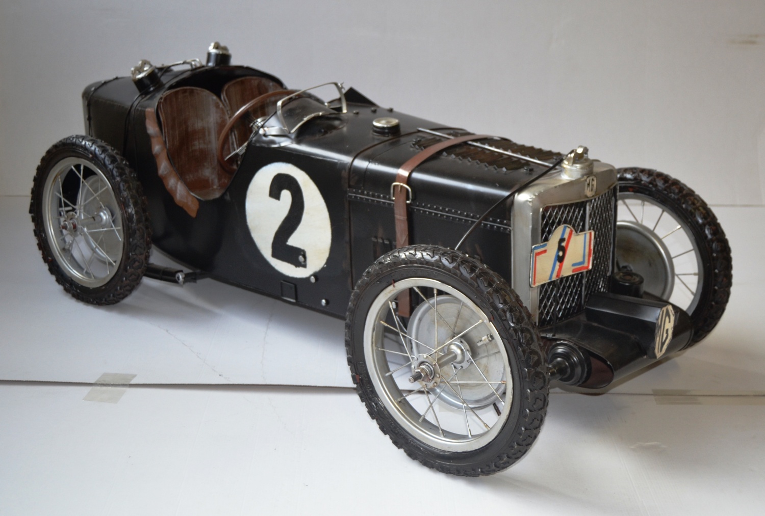 Blechauto Nostalgie Modellauto Oldtimer Automarke MG Roadster XXL Modell aus Blech L 130 cm