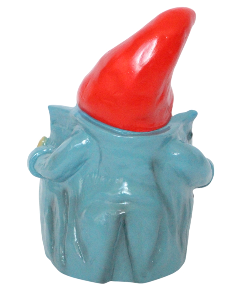 Gartenzwerg nackte Zwergenfrau 30 cm im blauen Mantel lustige Zwergin aus Kunststoff