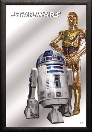 Set: 2 Spiegelbilder Star Wars Film Deko Bild 30x20 cm Wandbilder Hinterglasdruck mit Rahmen