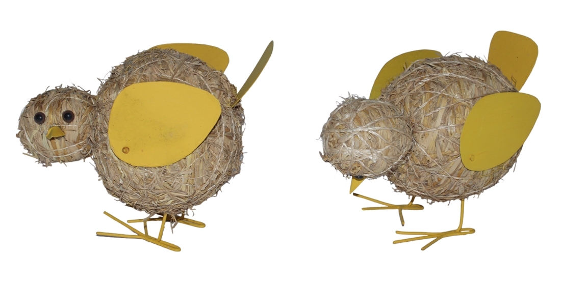 Deko Heu Figur Küken Heuküken Höhe 14-17 cm Osterdeko aus Naturmaterial zum Basteln Heudeko