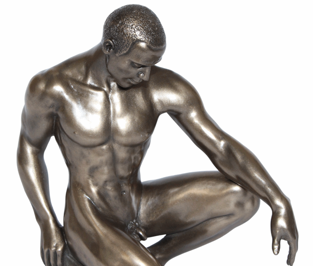 Deko Figur Body Talk Kollektion Nackter Mann kniend H 15 cm Bodybuilder Skulptur Figur