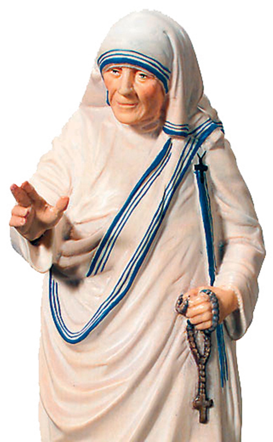 Statue Heilige Mutter Teresa aus Kalkutta H 12 cm Heiligenfigur Holz geschnitzt Figur aus Ahornholz