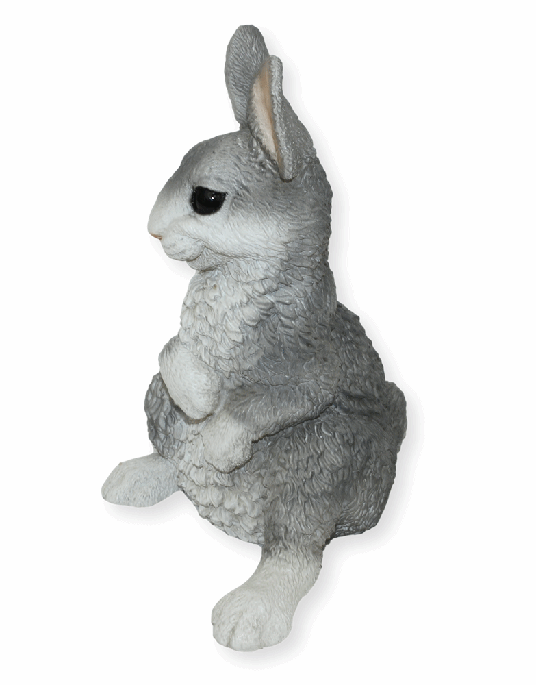 Deko Figur Hase grau sitzend Kollektion Castagna aus Resin/ Kunststein H 22 cm Tierfigur
