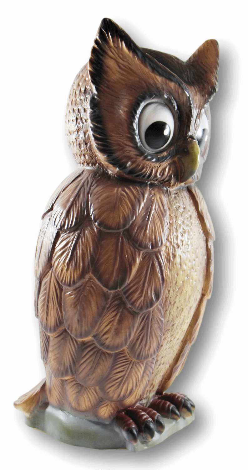 Deko Garten Figur Vogelfigur Eule H 46 cm stehend Gartenfigur Dekofigur aus Kunststoff