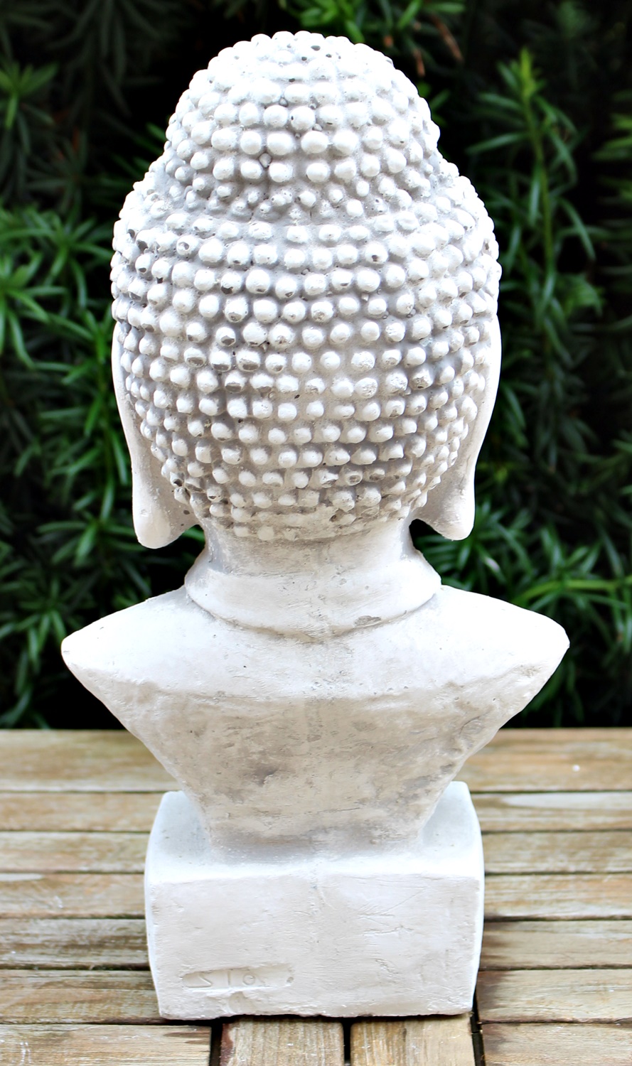 Beton Figur Staute Büste Buddha H 31 cm asiatische Dekofigur und Gartenskulptur