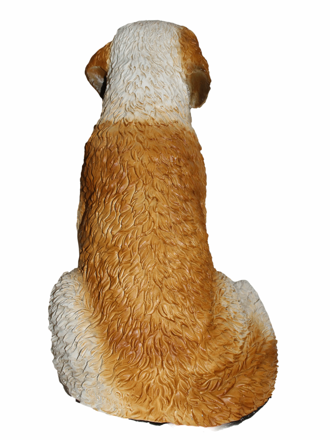 Deko Figur Hund Bernhardiner Hundefigur Saint Bernard sitzend Kollektion Castagna aus Resin H 32 cm
