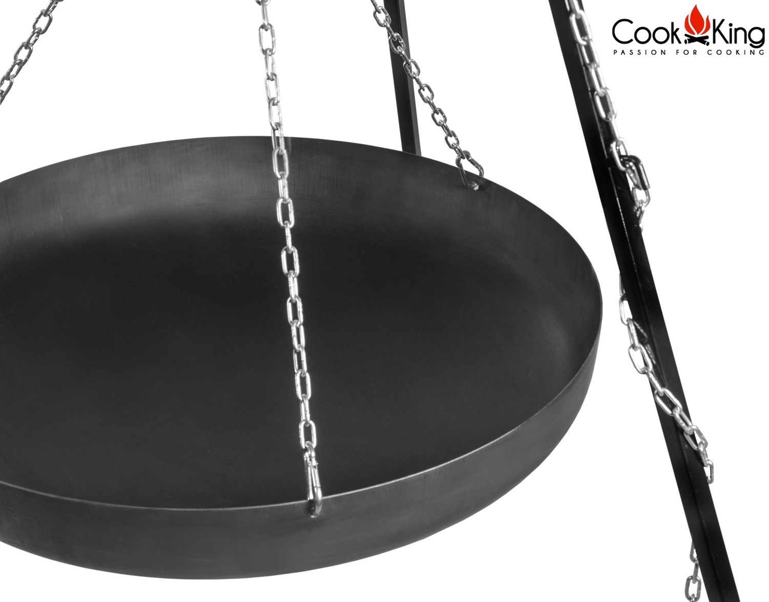Dreibein H 180 cm mit Wok Ø 60 cm aus Stahl Dreibeingestell Wok Grill Tripod Grillständer