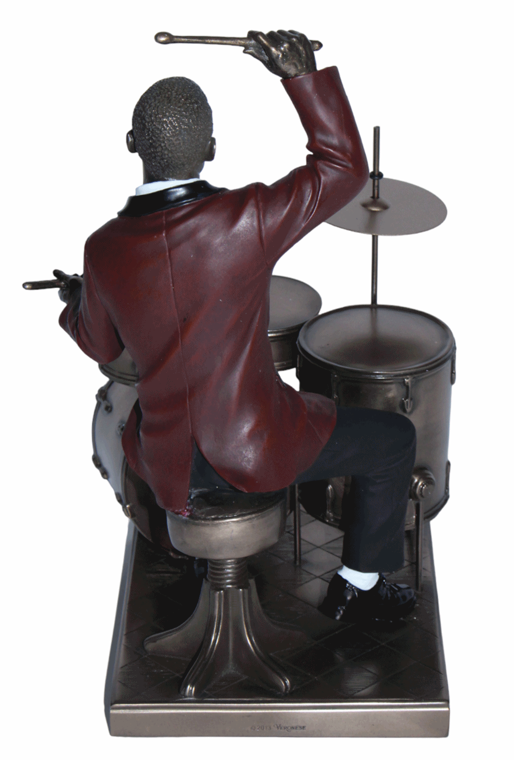 Deko Figur Jazz Schlagzeuger Drummer H 27 cm Jazz Band Dekofigur mit Schlagzeug