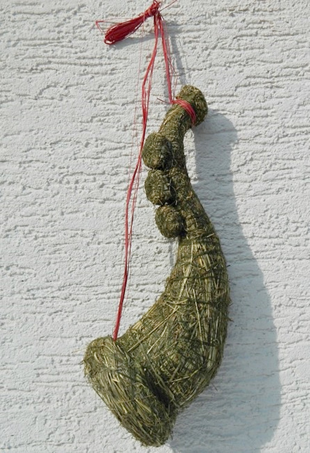 Deko Figur Trompete aus Heu zum Aufhängen Türschmuck Türdeko Heudeko Weihnachtsdekoration