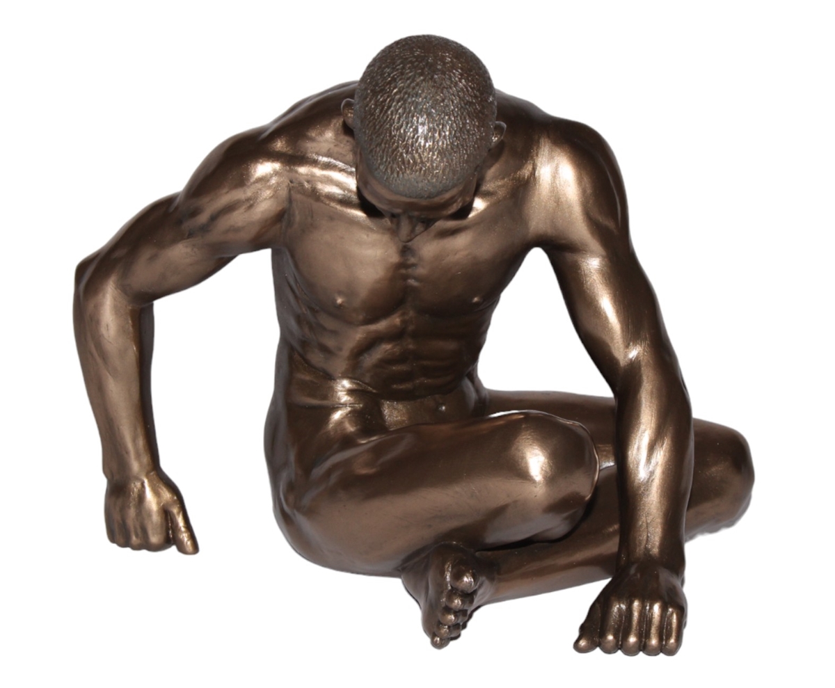 Deko Figur Body Talk Kollektion Nackter Mann Schneidersitz B 19,5 cm Bodybuilder Skulptur