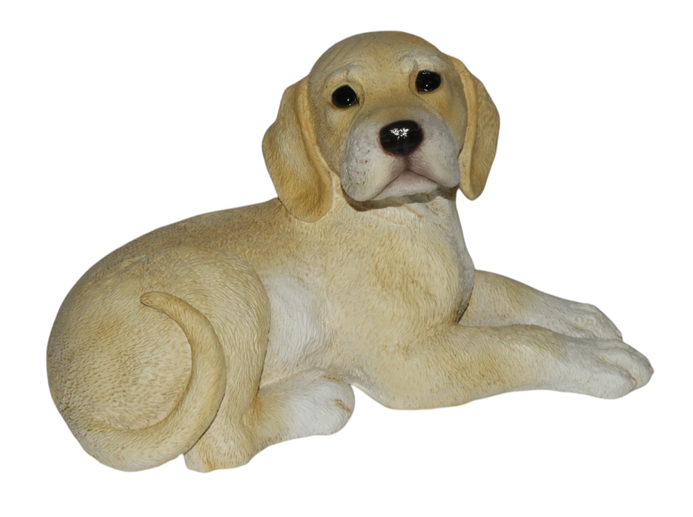 Deko Figur heller Labrador Retriever Welpe Hundefigur liegend Kollektion Castagna aus Resin H 17cm