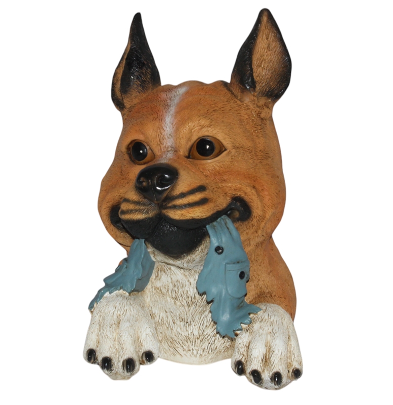 Dekofigur Hundeskopf Höhe 28 cm Hund Figur Gartenfigur aus Kunstharz