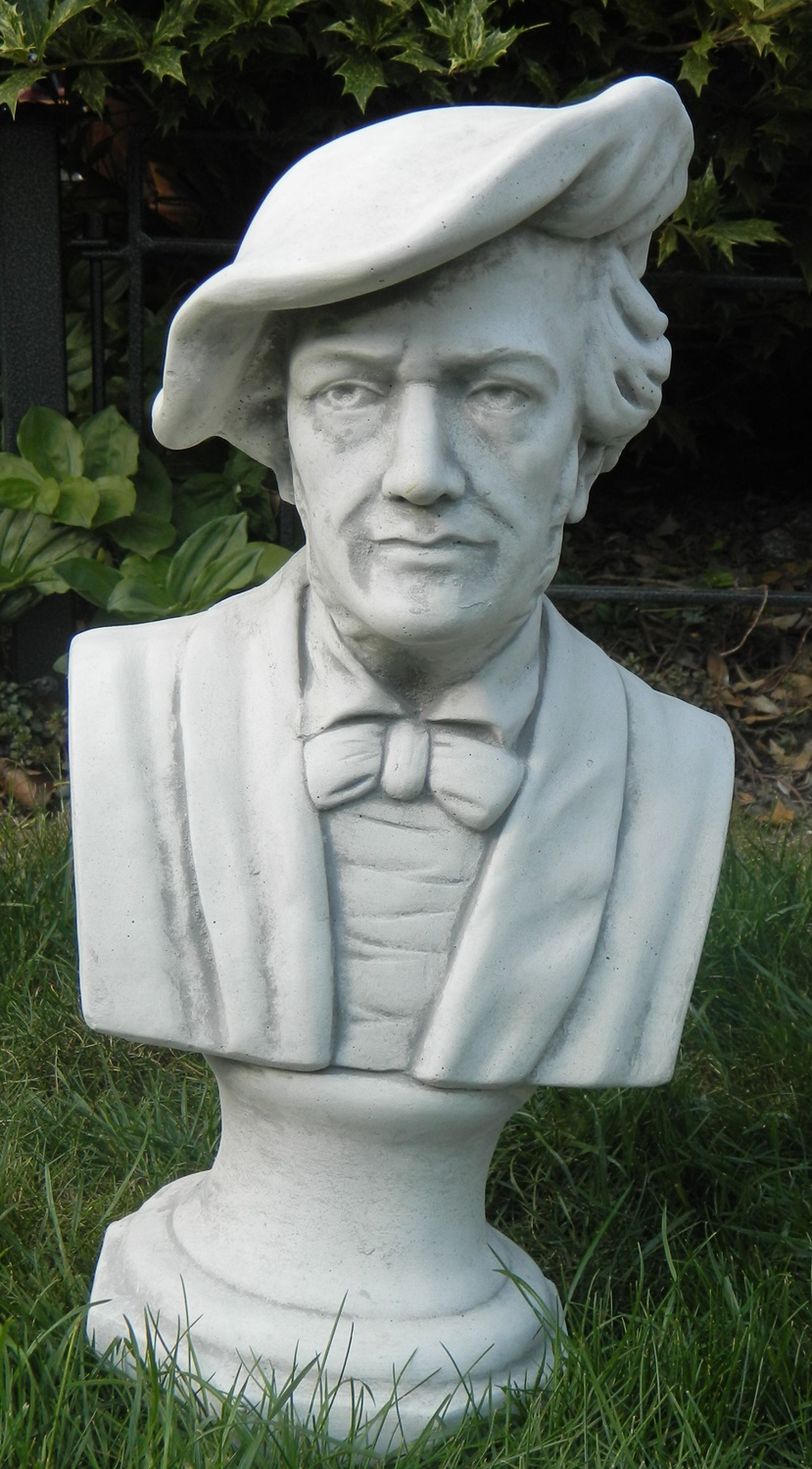 Beton Figur Statue Büste Komponist Richard Wagner H 44 cm Dekofigur und Gartenskulptur
