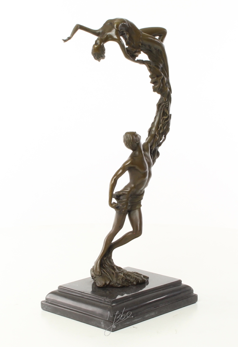 Bronzefigur Bronzeskulptur Abstrakte Kunst Figur Liebespaar Paar H 36 cm Skulptur Bronze Figur