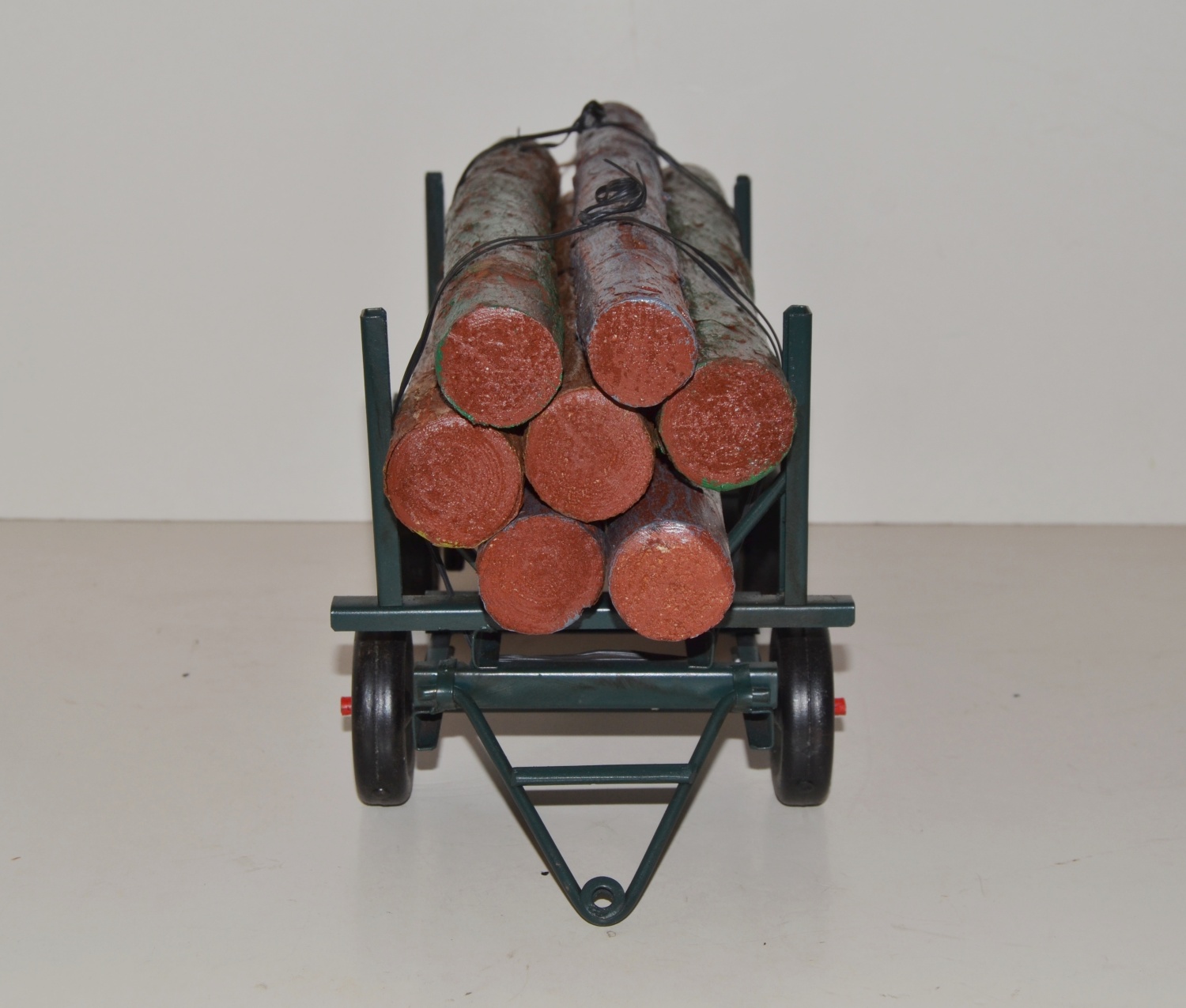 Anhänger für Blechtraktor Nostalgie Oldtimer Traktor Holzanhänger mit Holz beladen Modell L 34 cm