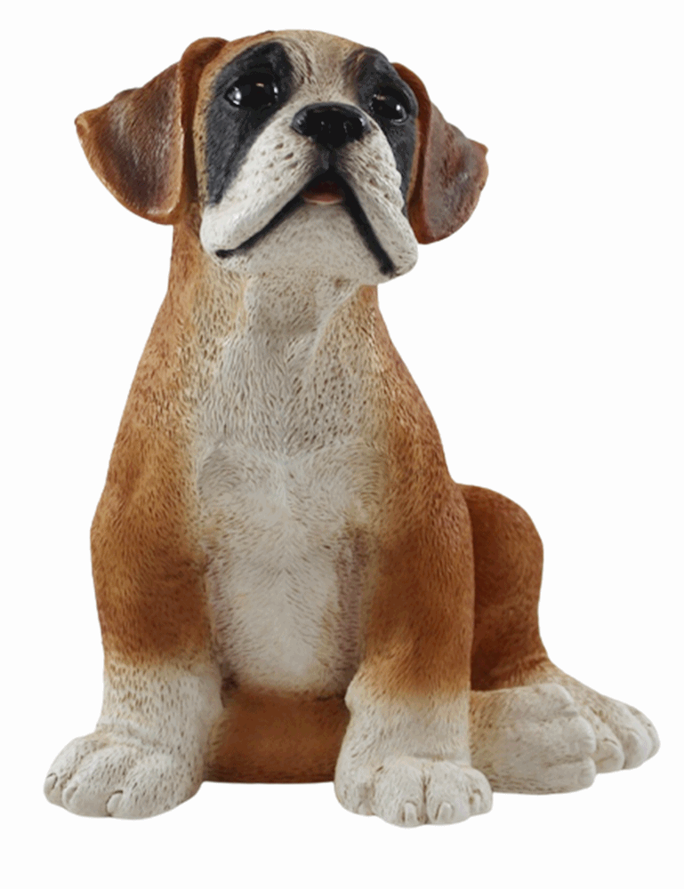Deko Figur Hund Boxer Welpe Hundefigur sitzend Kollektion Castagna aus Resin Höhe 24 cm