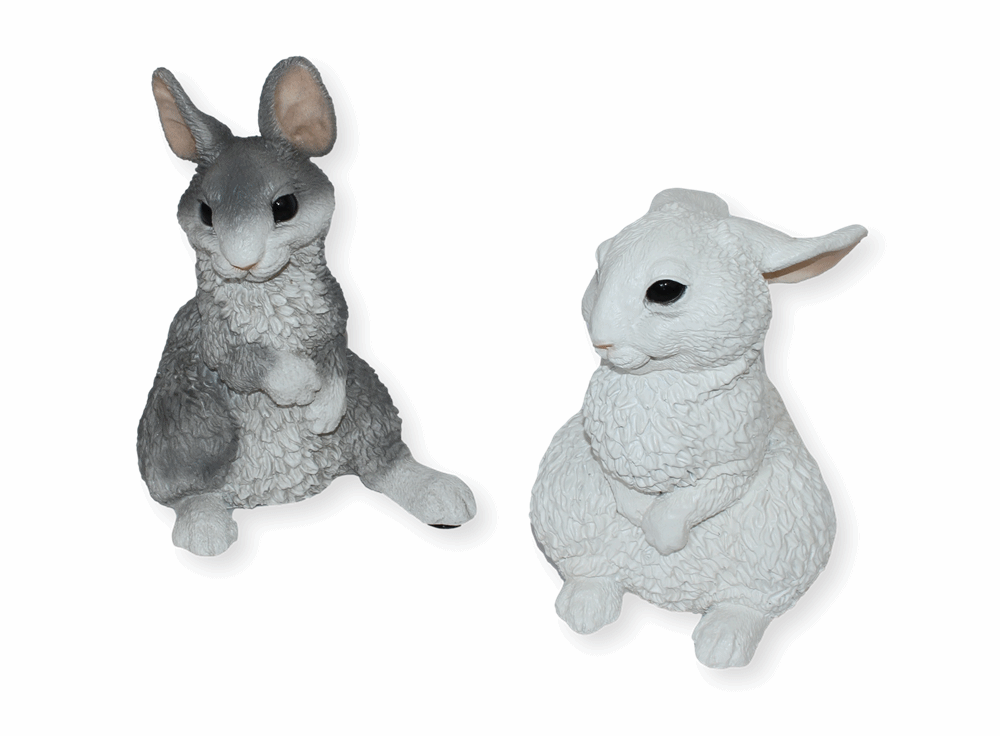 Deko Figur Hasen sitzend Kollektion Castagna aus Resin/ Kunststein H 19-22 cm Tierfigur